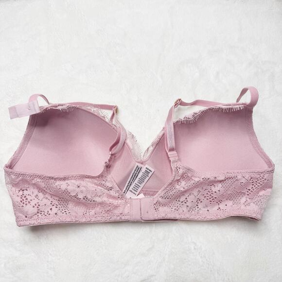 VICTORIA'S SECRET Dream Angels Pink Lace Wireless Push-Up Bra 34B NEW - Picture 5 of 8